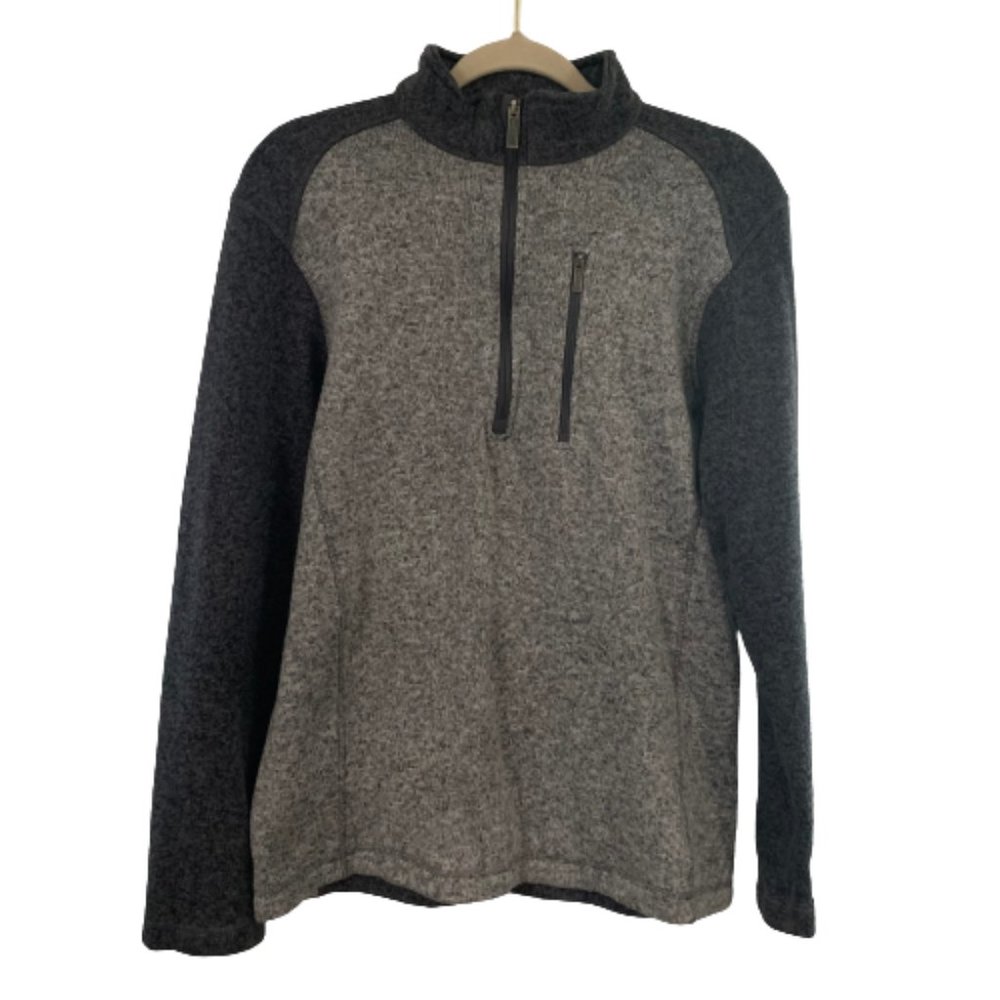 Woolrich Medium 1/4 Zip Gray Colorblock Men's Athleisure Pullover Sweater EUC
